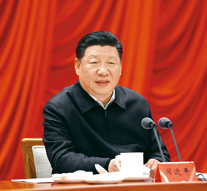 　　2019年1月21日，省部級(jí)主要領(lǐng)導(dǎo)干部堅(jiān)持底線思維著力防范化解重大風(fēng)險(xiǎn)專題研討班在中央黨校開班。中共中央總書記、國(guó)家主席、中央軍委主席習(xí)近平在開班式上發(fā)表重要講話。 新華社記者 饒愛民/攝